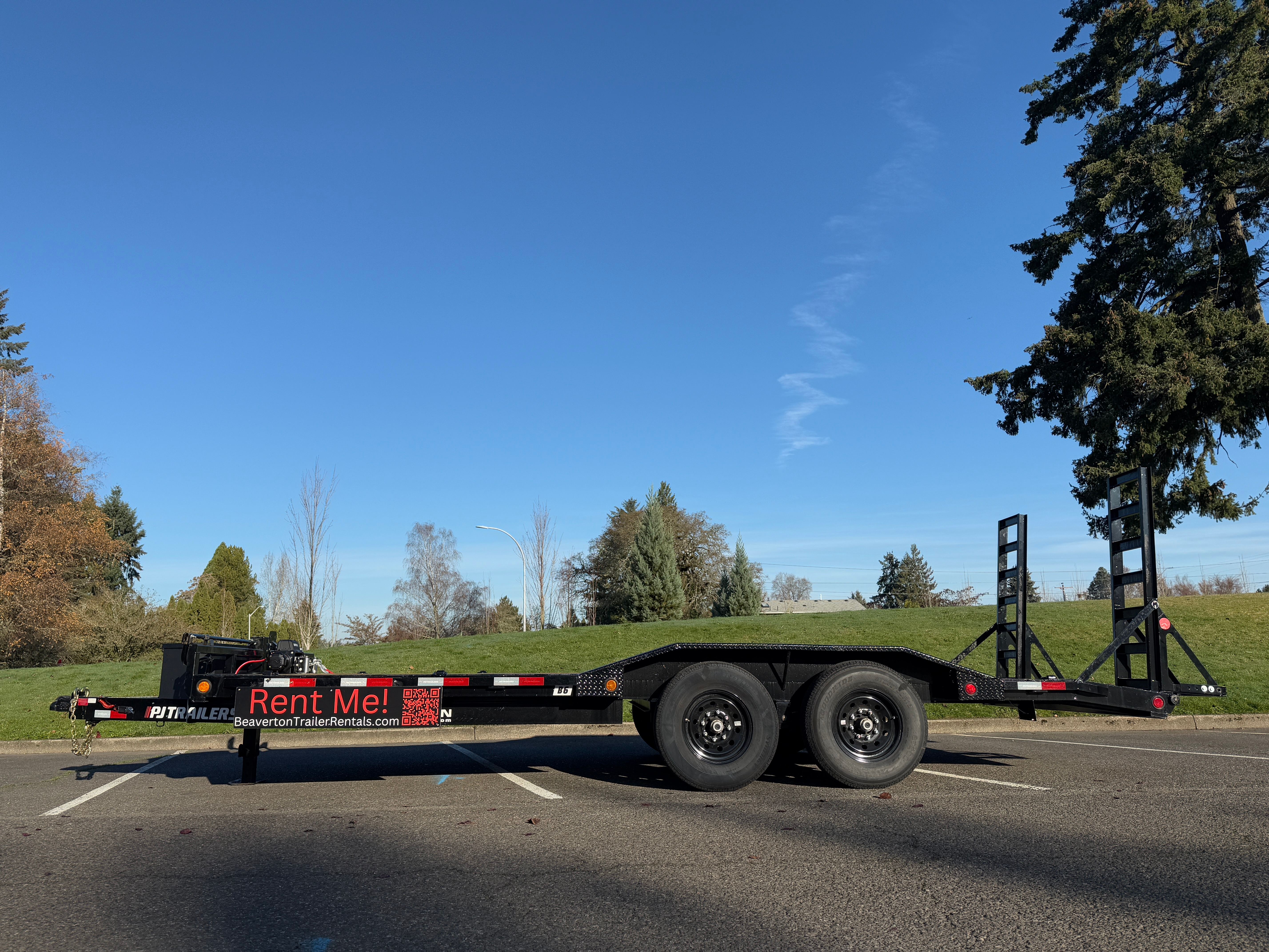 20ft car hauler flatbed trailer professional equipment rental in Beaverton